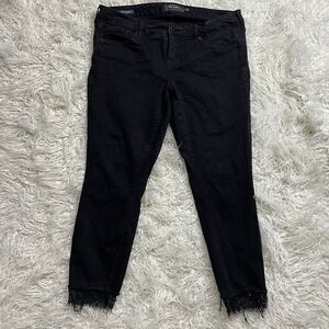 Torrid Premium Jeans Ankle Skinny Black Size 14R  W/ Lace Ankles Item# 11507536